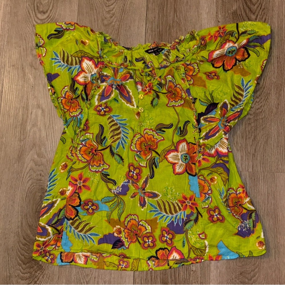Unique Spectrum Vibrant Floral Blouse